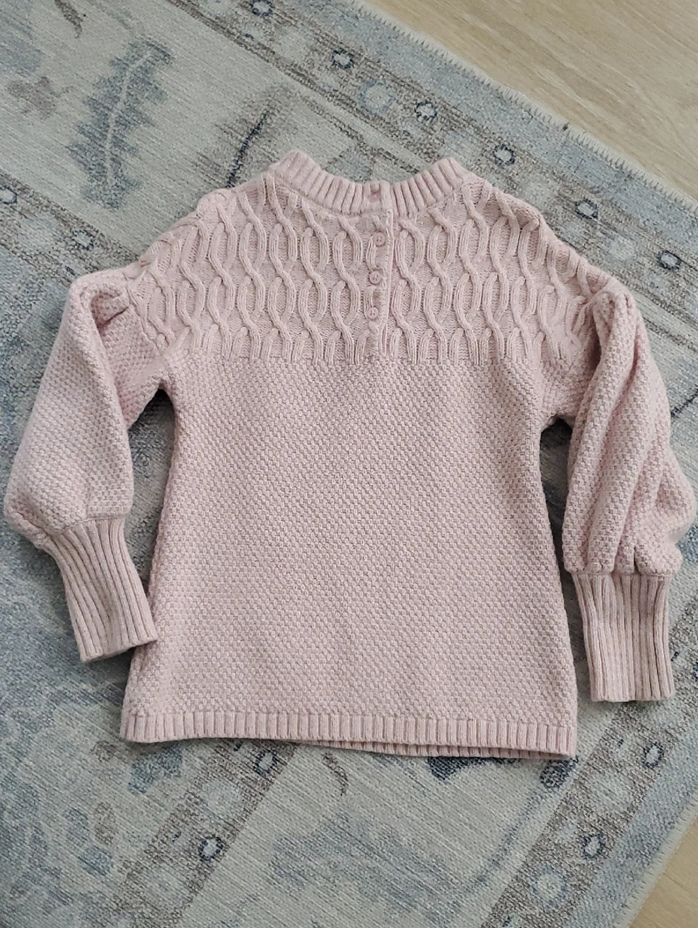 Janie and Jack Girls Textured Tunic Sweater Tea Party Pink Metallic Sz6